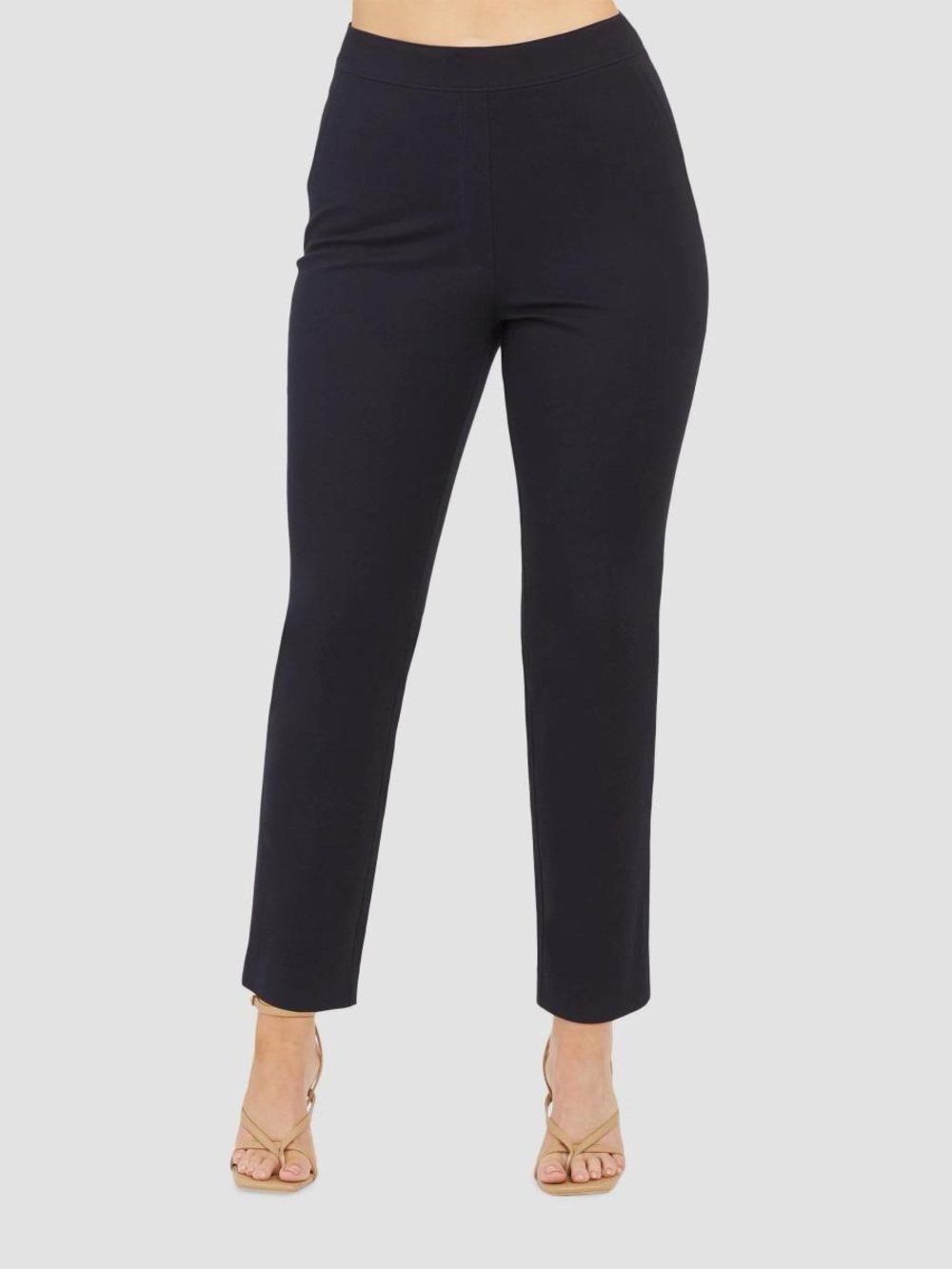 SPANX Black Polished Ankle Slim Pull-On Straight Leg Pants petite medium 23โ